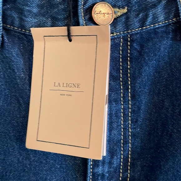 La Ligne Molly‎ High Rise Straight Jeans Women’s Size 32 Benjamin Blue Sample - Picture 10 of 13